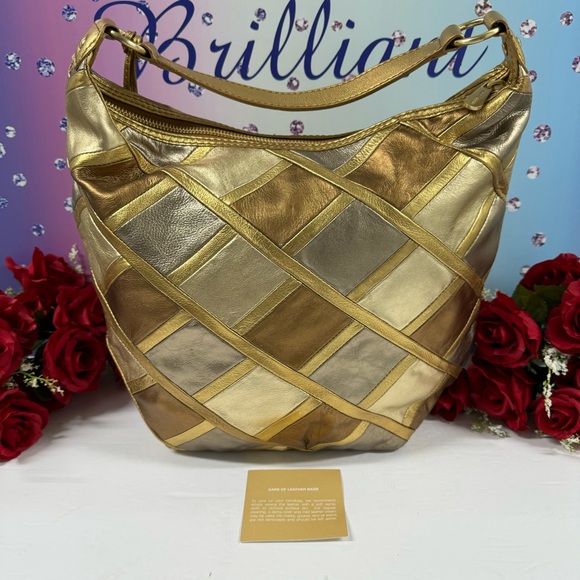🤎PRICE NOW FIRM NWOT METALLIC LEATHER HOBO - Picture 8 of 13